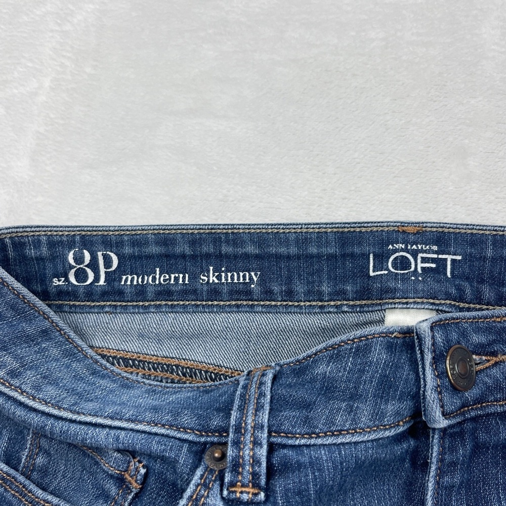 Ann Taylor Loft Modern Skinny Jeans Womens 8P Medium Wash Blue Stretch Petite - Picture 4 of 11